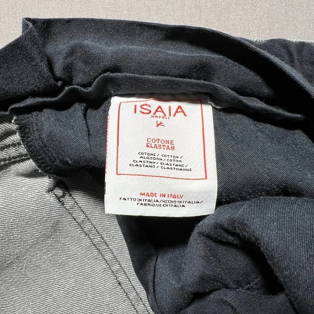ISAIA Napoli Mens Gray Stretch Denim Mid Rise 5 Pocket Slim Straight Fit Jean 50
